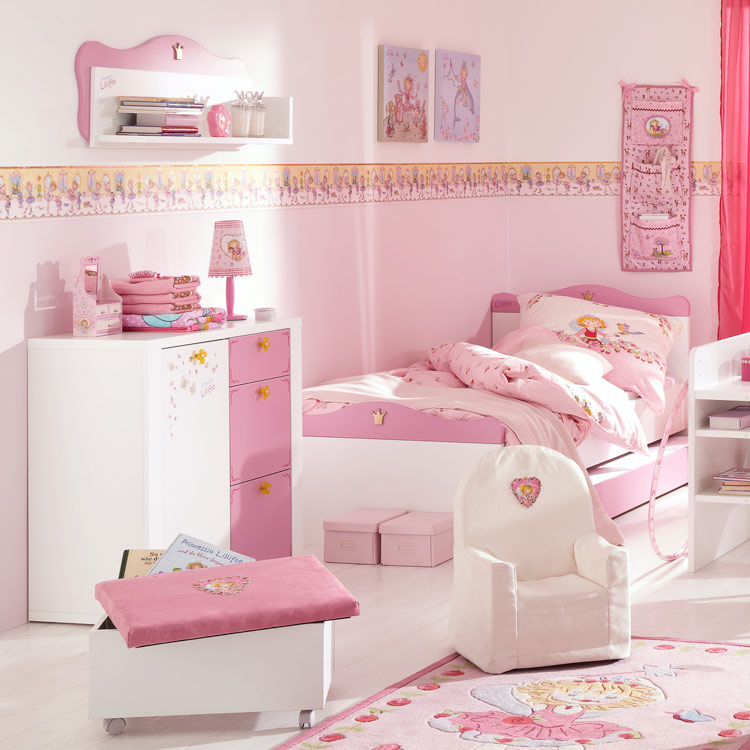Juniorzimmer SparSet Prinzessin Lillifee (2-teilig) - Juniorbett & Kommode rosa & weiß